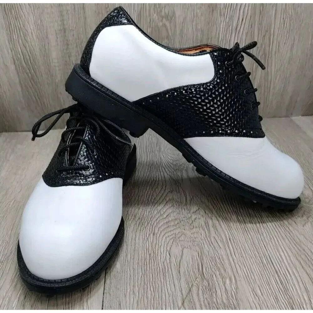 Nike Leather Golf Shoe Kempshall Last Mens 7 White Black‎ Gore-Tex 183235-101